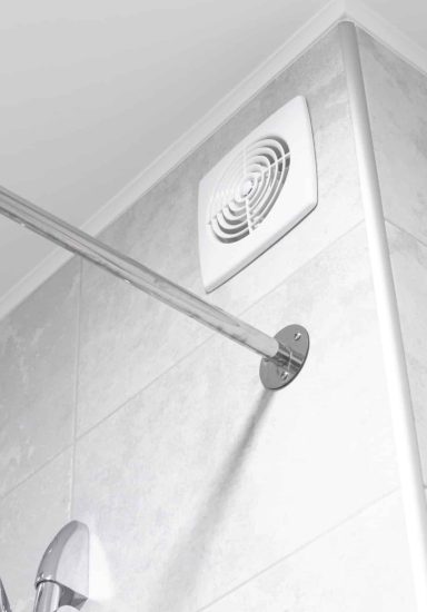 Bathroom ventilation fan in modern interior design apartment